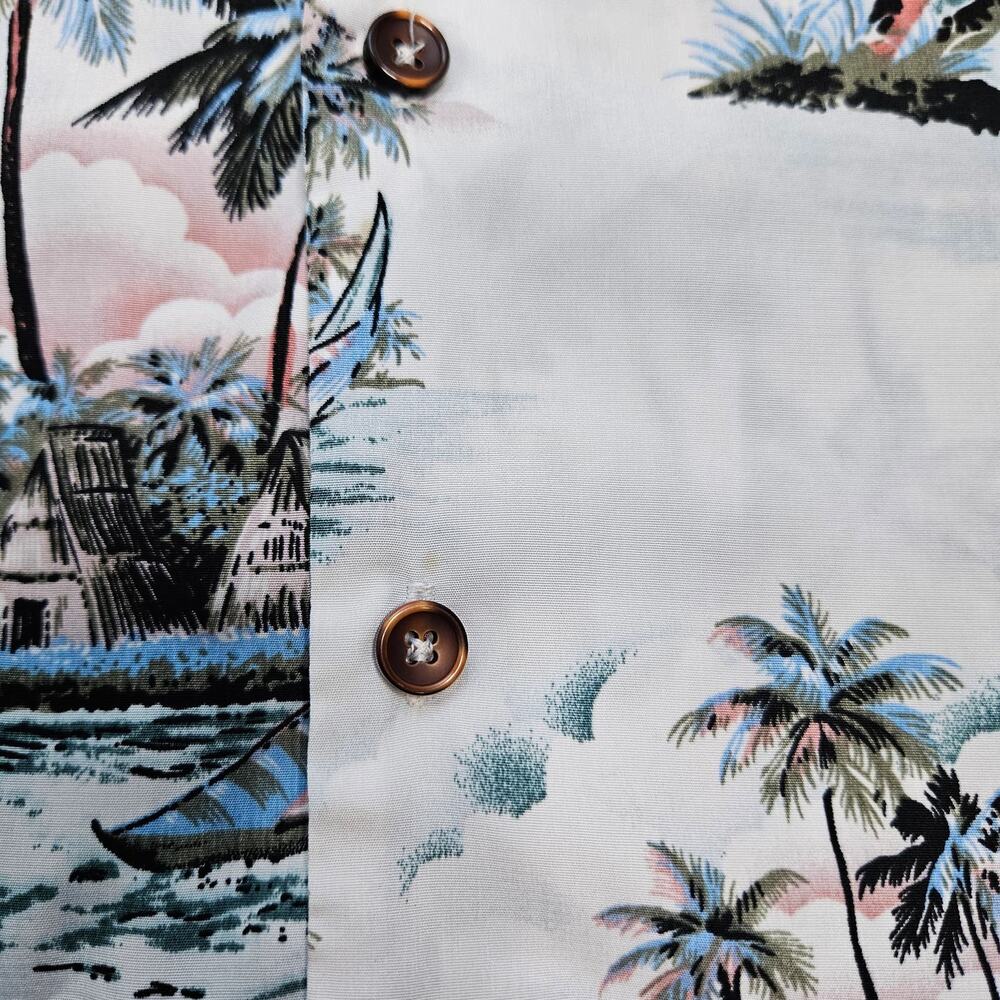Milano Bay Mens Small Hawaiian Button UP Shirt Tropical Vacation Resort Beach - Picture 5 of 14